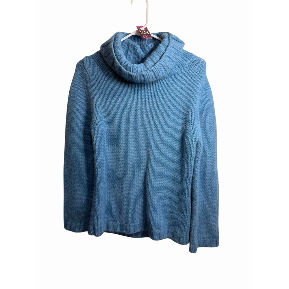 ESPIRIT womens blue knit long sleeve turtle neck collar sweater size large‎